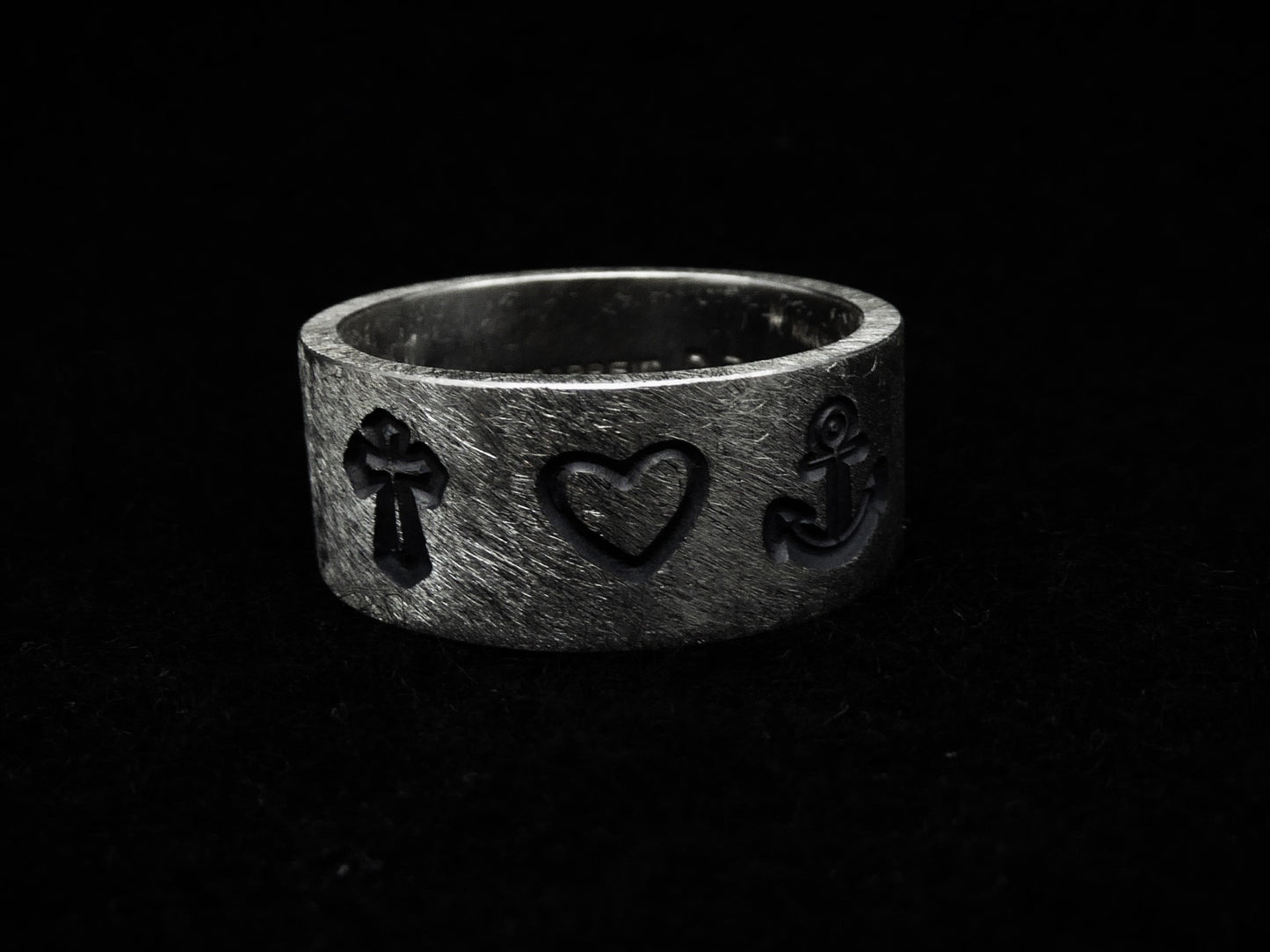 MotivRing Kreuz | Herz | Anker