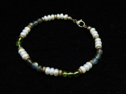 Armband Peridot | Labradorit | Perlen