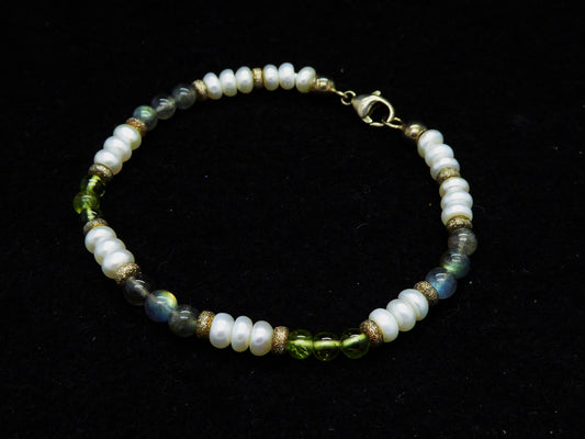Armband Peridot | Labradorit | Perlen
