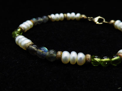 Armband Peridot | Labradorit | Perlen