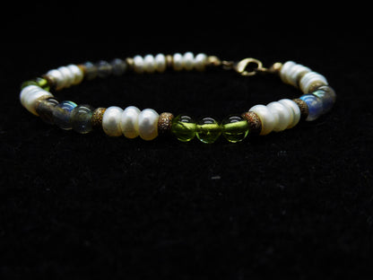Armband Peridot | Labradorit | Perlen
