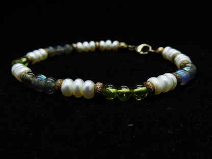 Armband Peridot | Labradorit | Perlen